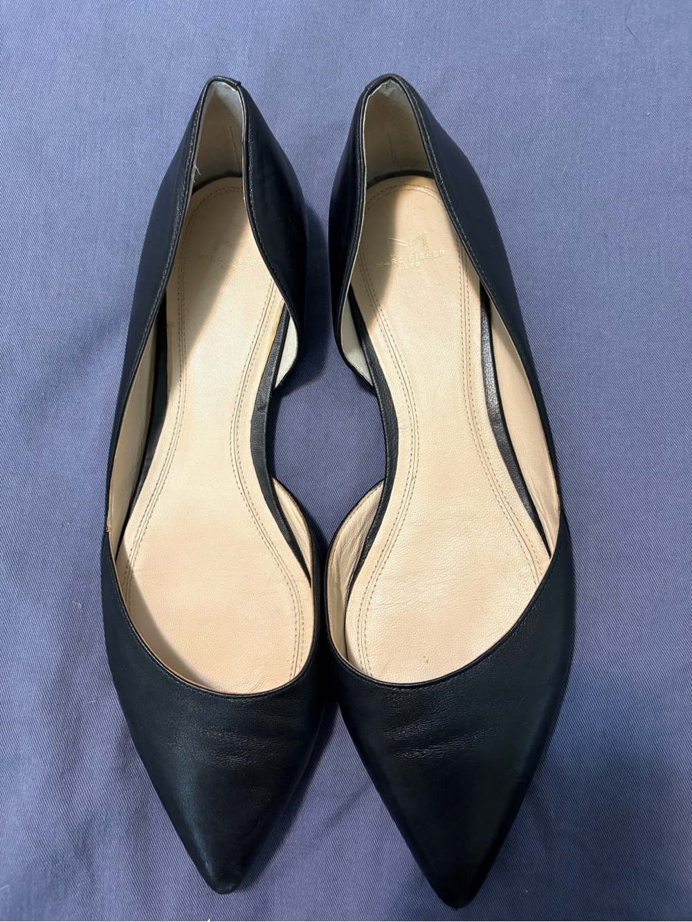 Marc Fisher Black Pointed D'Orsay Flats